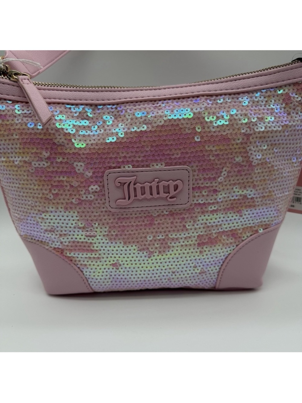 Juicy Couture Iridescent Pink Sequin Cosmetic Bag